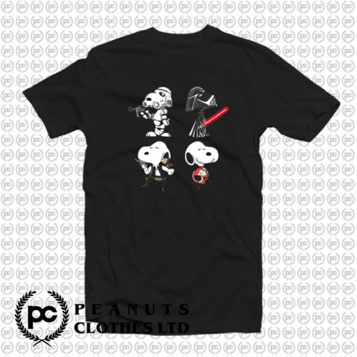 Snoopy Trooper Vader Han Luke Star Wars t