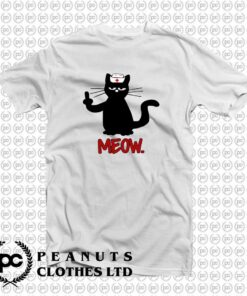 Black Cat Nurse Meow Middle Finger z