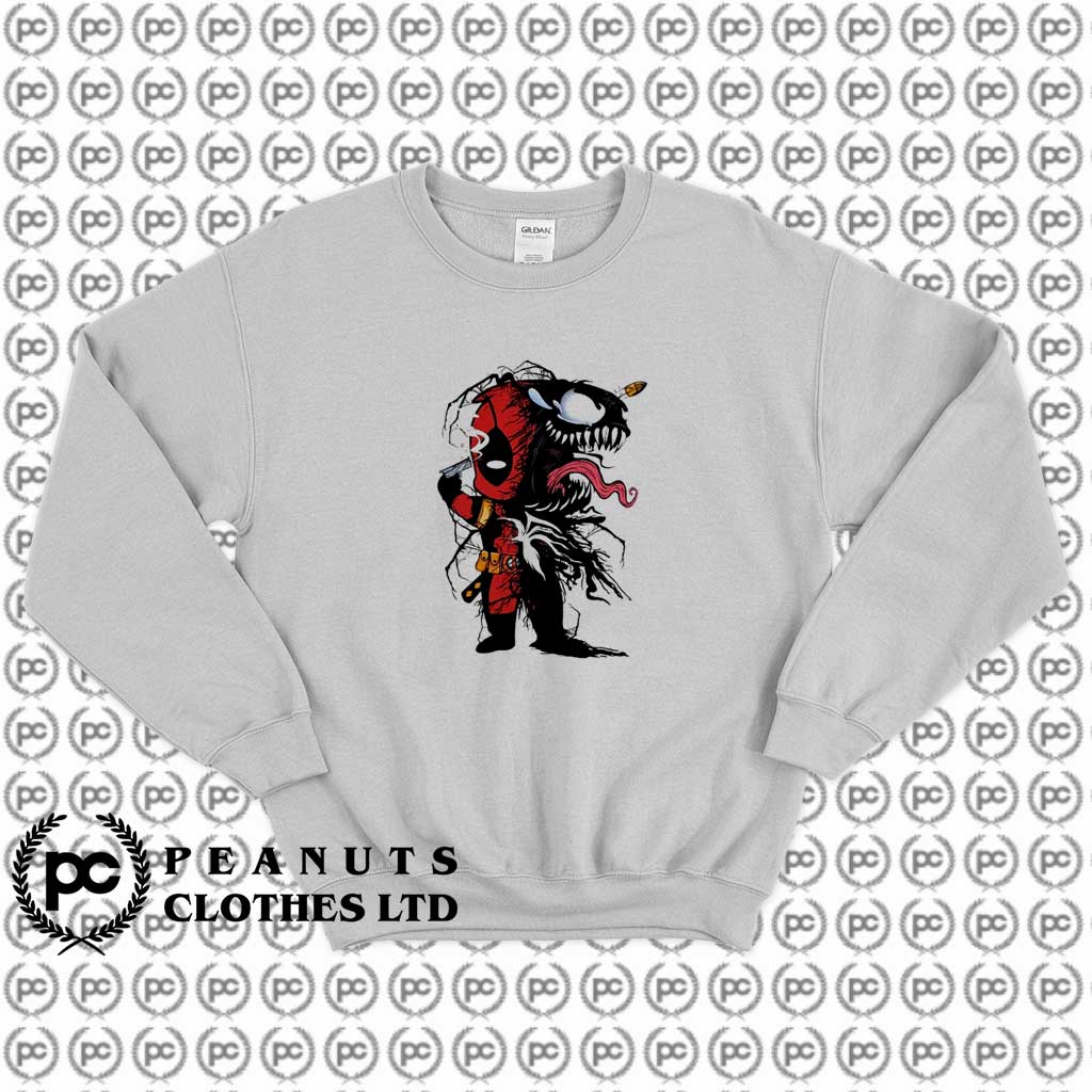 Get Buy Chibi Deadpool X Venom Bullet Sweatshirt Custom - roblox venom movie shirt