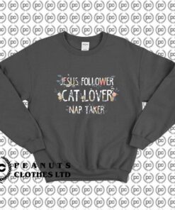 Jesus Follower Cat Lover Slogan y