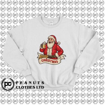 Christmas Happy Santa Drinking Beer l