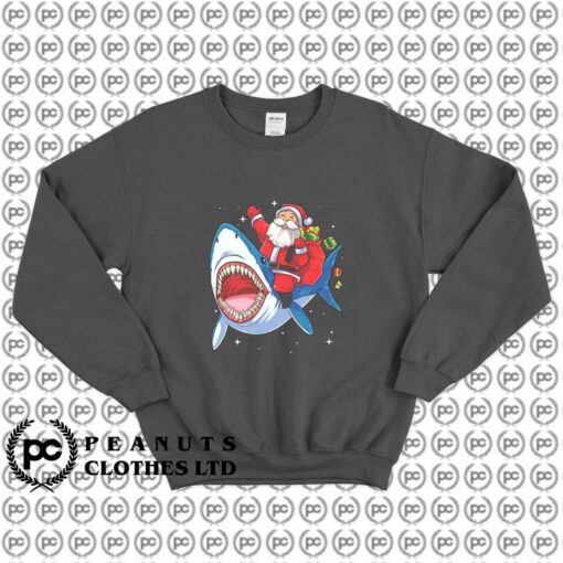 Santa Claus Riding Shark Christmas L