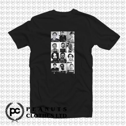 Serial Killers Manson Dahmer Gacy Mugshot T Shirt