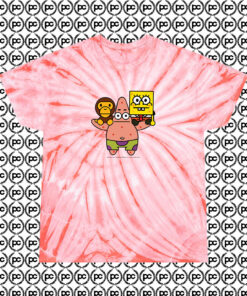 2008 Baby milo Bape X Spongebob Rare Cyclone Tie Dye T Shirt Coral