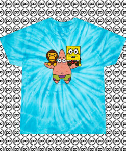 2008 Baby milo Bape X Spongebob Rare Cyclone Tie Dye T Shirt Turquoise