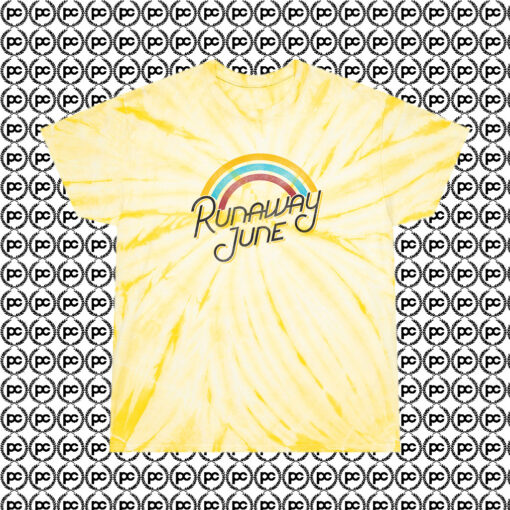 Awesome Runaway June Music Cyclone Tie Dye T Shirt Pale Yellow