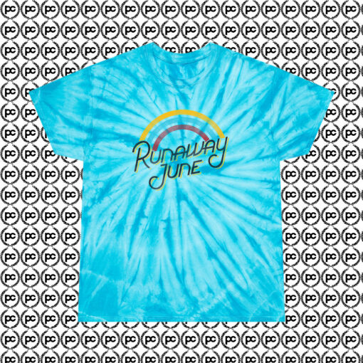 Awesome Runaway June Music Cyclone Tie Dye T Shirt Turquoise