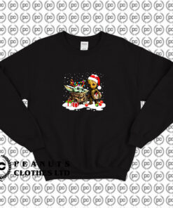 Baby Groot And Baby Yoda Present Christmas Sweatshirt