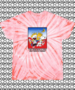 Bart Simpson Calvin And Hobbes Vintage 90s Cyclone Tie Dye T Shirt Coral