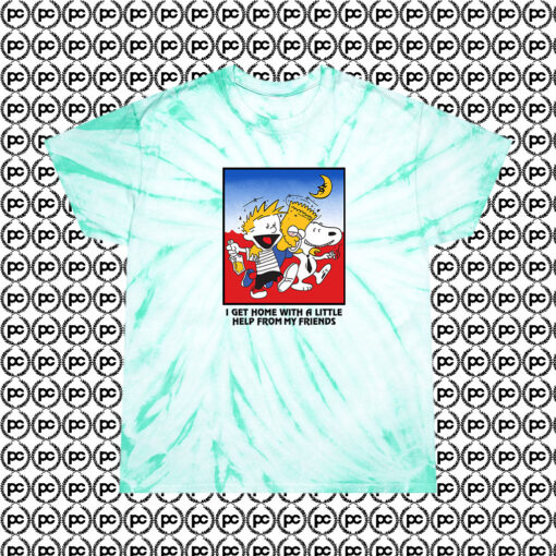 Bart Simpson Calvin And Hobbes Vintage 90s Cyclone Tie Dye T Shirt Mint