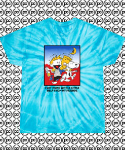 Bart Simpson Calvin And Hobbes Vintage 90s Cyclone Tie Dye T Shirt Turquoise