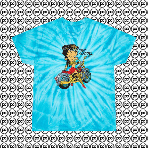 Betty Boop Biker Cartoon Cyclone Tie Dye T Shirt Turquoise