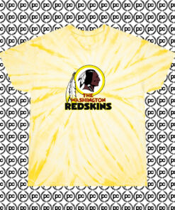 Black Washington Redskin Funny Cyclone Tie Dye T Shirt Pale Yellow