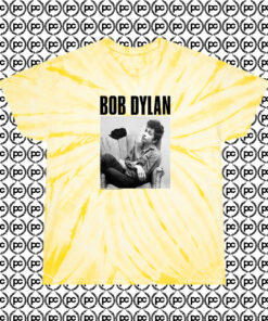 Bob Dylan Sitting Cyclone Tie Dye T Shirt Pale Yellow