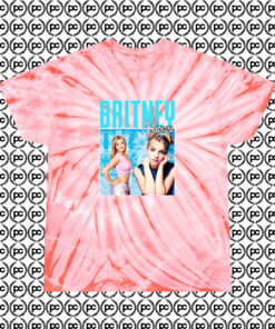 Britney Spears Vintage Cool Cyclone Tie Dye T Shirt Coral