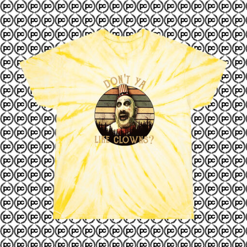 Captain Spaulding Like Clowns Rob Zombie Cyclone Tie Dye T Shirt Pale Yellow