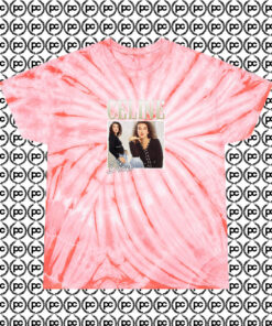 Celine Dion Casual Retro Retro Cyclone Tie Dye T Shirt Coral