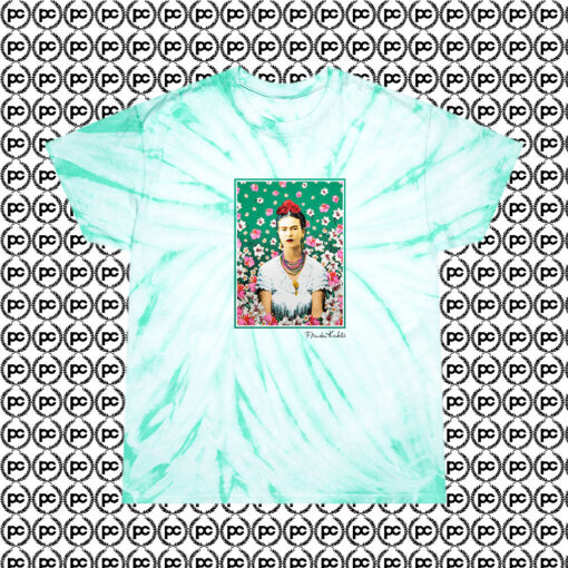 Cheap Frida Kahlo Floral Vintage Cyclone Tie Dye T Shirt Mint