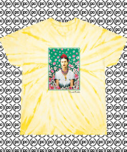 Cheap Frida Kahlo Floral Vintage Cyclone Tie Dye T Shirt Pale Yellow