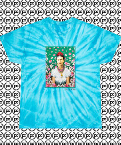 Cheap Frida Kahlo Floral Vintage Cyclone Tie Dye T Shirt Turquoise