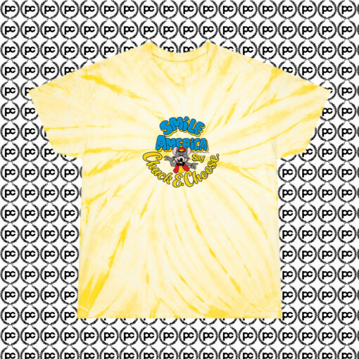 Chuck E Cheese Smile America Cyclone Tie Dye T Shirt Pale Yellow