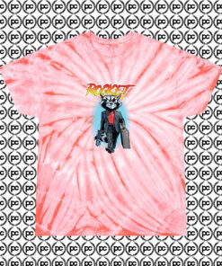 Comic Rocket Raccoon Suited Up Cyclone Tie Dye T Shirt Coral