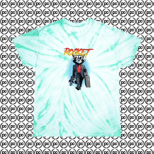 Comic Rocket Raccoon Suited Up Cyclone Tie Dye T Shirt Mint