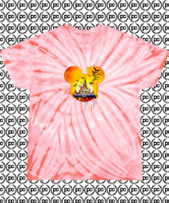 Disney Halloween Castle Cyclone Tie Dye T Shirt Coral