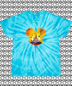 Disney Halloween Castle Cyclone Tie Dye T Shirt Turquoise