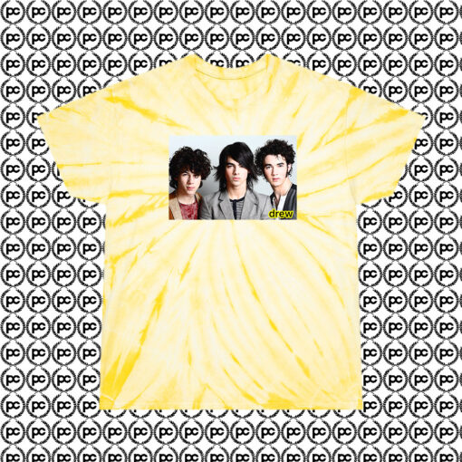 Drew Jonas Brother Cyclone Tie Dye T Shirt Pale Yellow