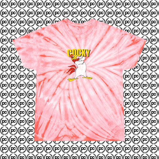 Foghorn Leghorn Cocky Character Cartoon Cyclone Tie Dye T Shirt Coral