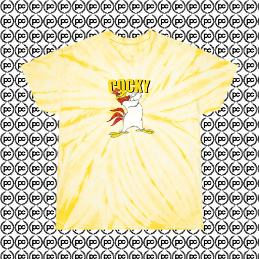 Foghorn Leghorn Cocky Character Cartoon Cyclone Tie Dye T Shirt Pale Yellow