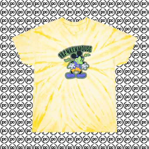 Franken Mouse Cyclone Tie Dye T Shirt Pale Yellow