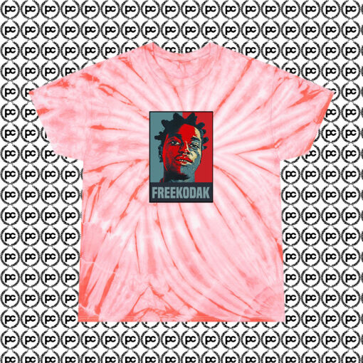 Free Kodak Black Poster Cyclone Tie Dye T Shirt Coral