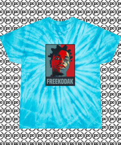 Free Kodak Black Poster Cyclone Tie Dye T Shirt Turquoise