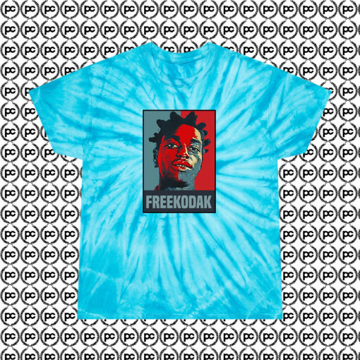 Free Kodak Black Poster Cyclone Tie Dye T Shirt Turquoise