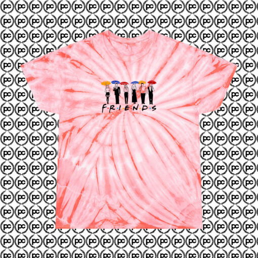 Friends TV Show Umbrella Shirt Cyclone Tie Dye T Shirt Coral