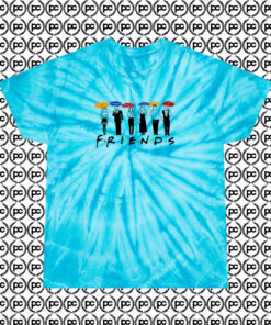 Friends TV Show Umbrella Shirt Cyclone Tie Dye T Shirt Turquoise