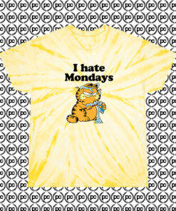 Garfield Hate Mondays Cyclone Tie Dye T Shirt Pale Yellow