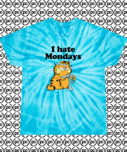 Garfield Hate Mondays Cyclone Tie Dye T Shirt Turquoise