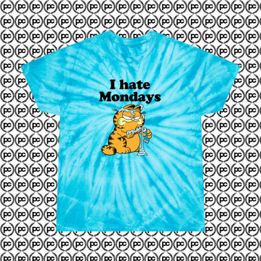 Garfield Hate Mondays Cyclone Tie Dye T Shirt Turquoise