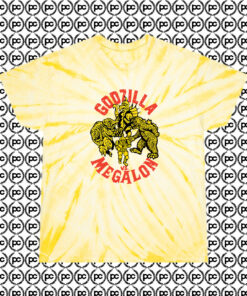 Godzilla Vs Megalon Vintage Cyclone Tie Dye T Shirt Pale Yellow