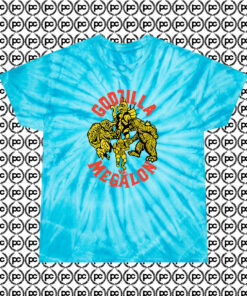 Godzilla Vs Megalon Vintage Cyclone Tie Dye T Shirt Turquoise