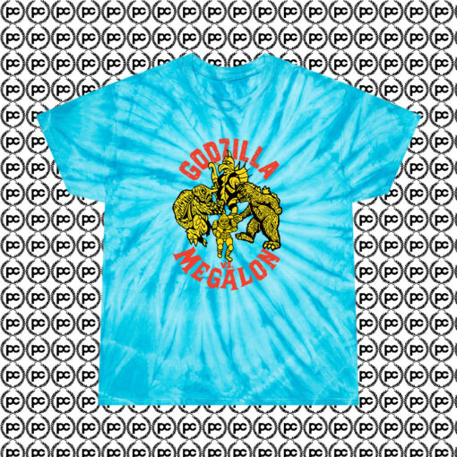 Godzilla Vs Megalon Vintage Cyclone Tie Dye T Shirt Turquoise