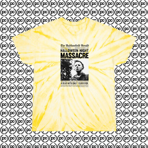 Halloween Night Massacre Cyclone Tie Dye T Shirt Pale Yellow