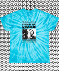 Halloween Night Massacre Cyclone Tie Dye T Shirt Turquoise