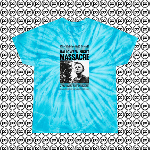 Halloween Night Massacre Cyclone Tie Dye T Shirt Turquoise