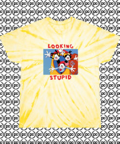 Happiness Looking Stupid Animaniacs Cute Cyclone Tie Dye T Shirt Pale Yellow