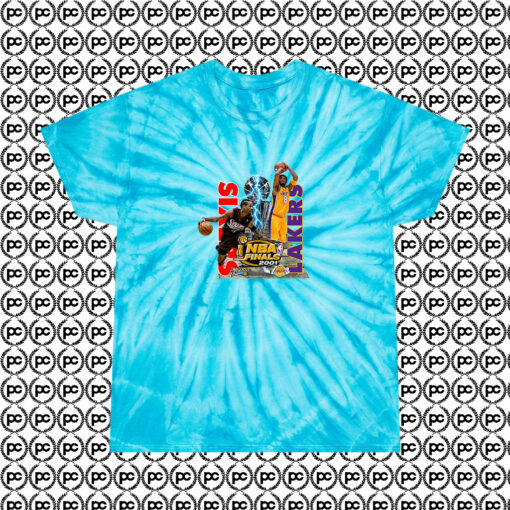 Iverson vs Kobe Champions Vintage Cyclone Tie Dye T Shirt Turquoise