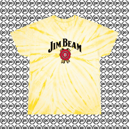 Jim Beam Symbol Cutes Cyclone Tie Dye T Shirt Pale Yellow